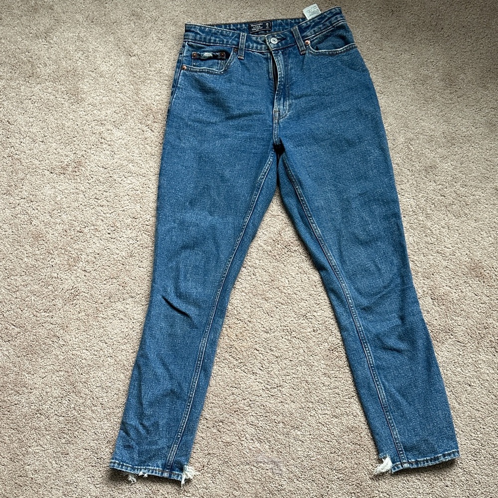 Abercrombie & Fitch Women's Straight Leg Blue Jeans